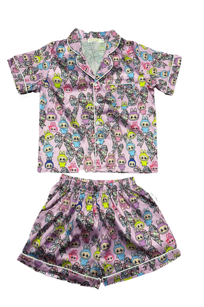 girls short loungewear set labubu