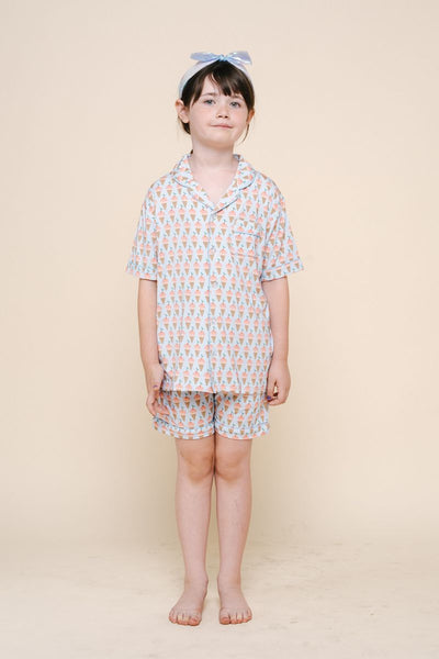 girls bamboo button icecream pj set