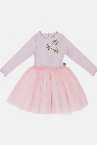 Girls Long Sleeve Stars Tutu Dress