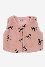 Load image into Gallery viewer, girls bow sherpa vest
