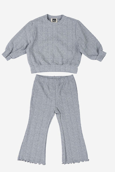 girls rib hearts sweatshirt + pant set