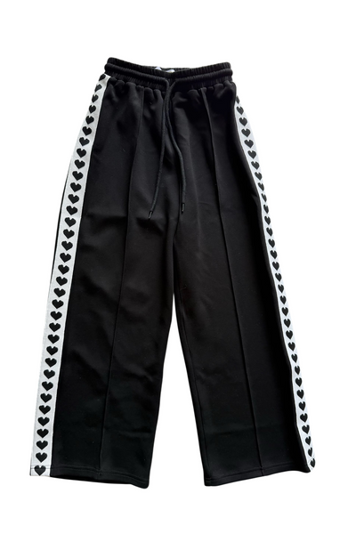 girls side heart stripe track pant 