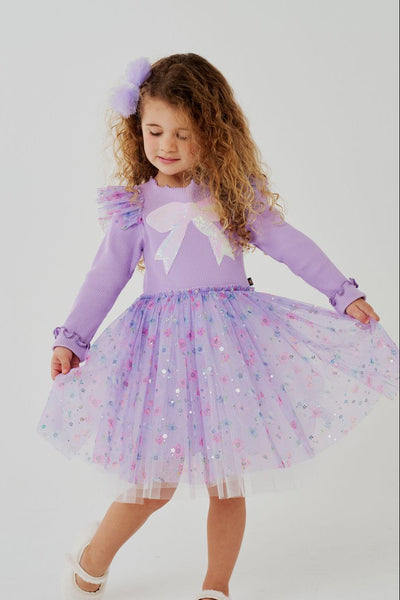 flower tutu long sleeve dress