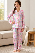 Load image into Gallery viewer, Girls Satin Loungewear Set Mahjong
