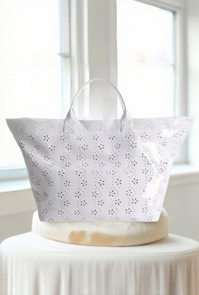 laminated eyelet tote