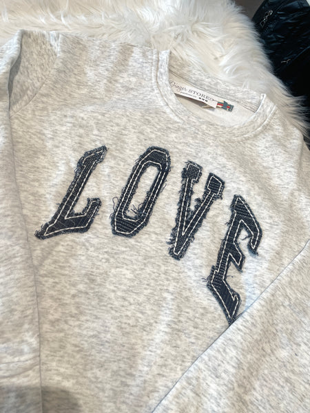 girls love patch sweatshirt