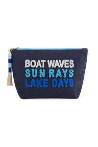boat waves zip pouch