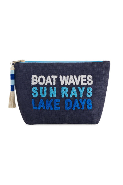boat waves zip pouch