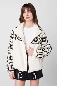 crochet + sherpa jacket