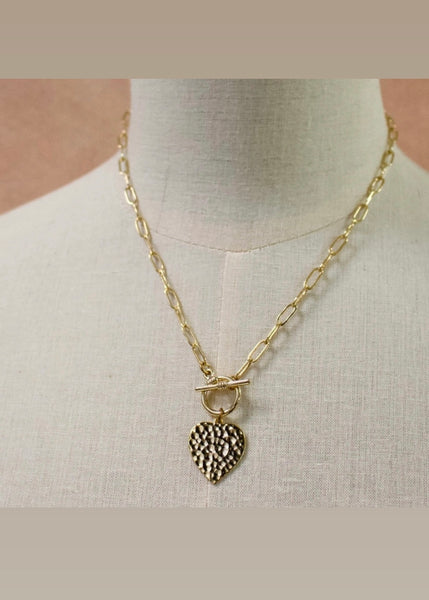 heart toggle chain necklace