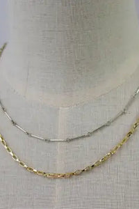 bar chain layered necklace