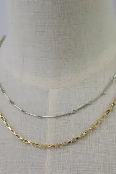 bar chain layered necklace
