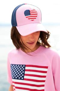 heart flag cap