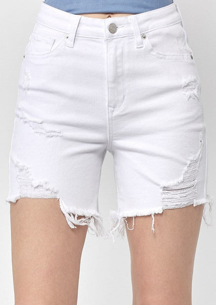 hirise distressed long shorts
