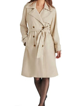 Load image into Gallery viewer, faux leather trench coat
