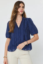 Load image into Gallery viewer, collared short sleeve check blouse
