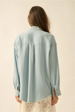 Load image into Gallery viewer, fray hem tencel denim shirt
