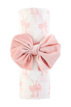 Load image into Gallery viewer, baby bow swaddle + headband set
