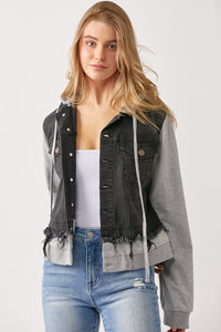 hooded denim jacket