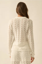 Load image into Gallery viewer, collared pointelle cardigan
