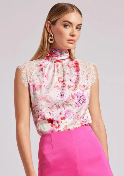 floral silky halter top