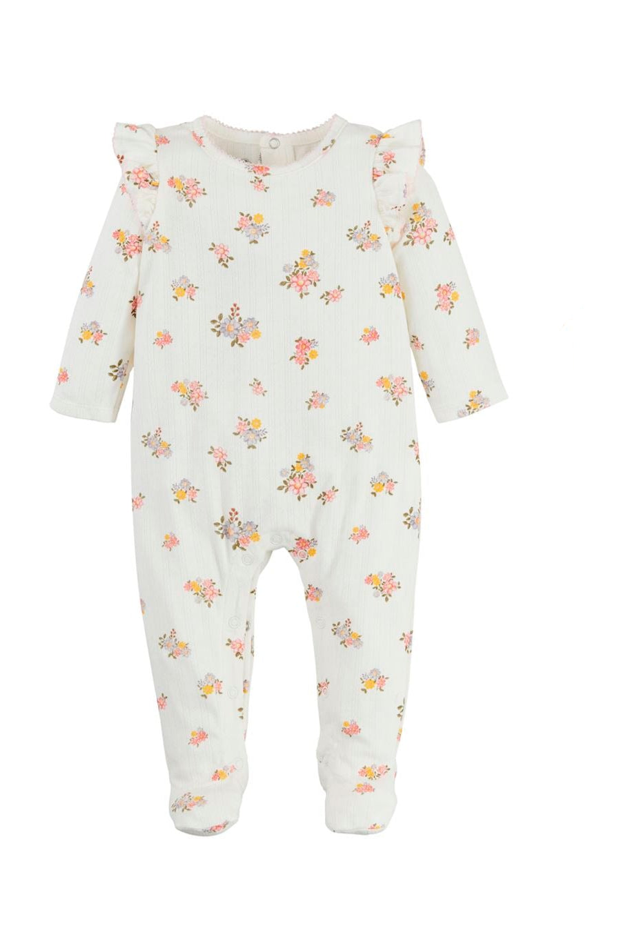 baby pointelle floral footie