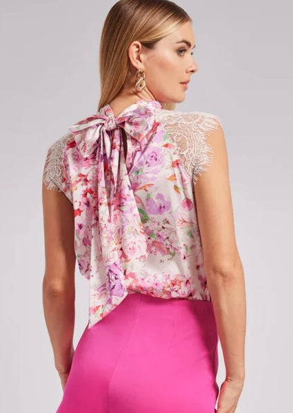 floral silky halter top