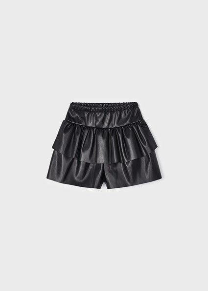 girls faux leather tiered skirt