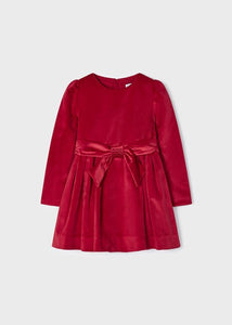 girls red velvet dress