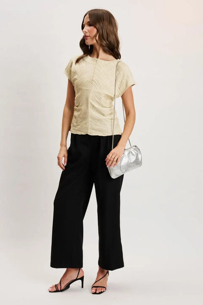 Metalllic Ruched Clutch