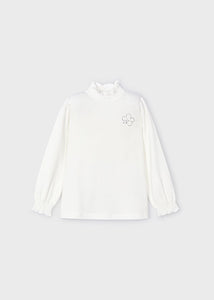 girls smock neck long sleeve tee