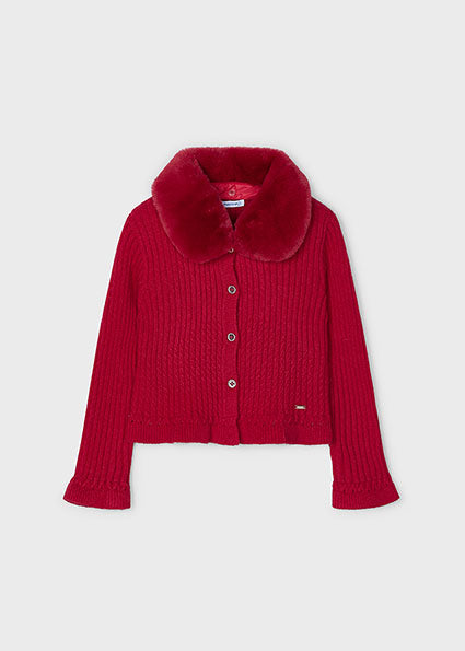 girls removable collar cardigan