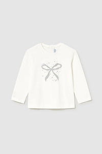 mini girls shimmer bow tee