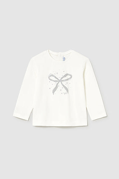 mini girls shimmer bow tee