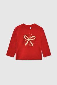 mini girls shimmer bow tee