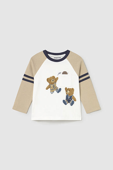 mini boy basketball bears raglan tee