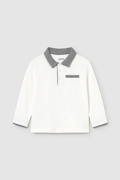 mini boy contrast collar polo