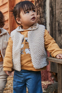 mini girls faux fur vest