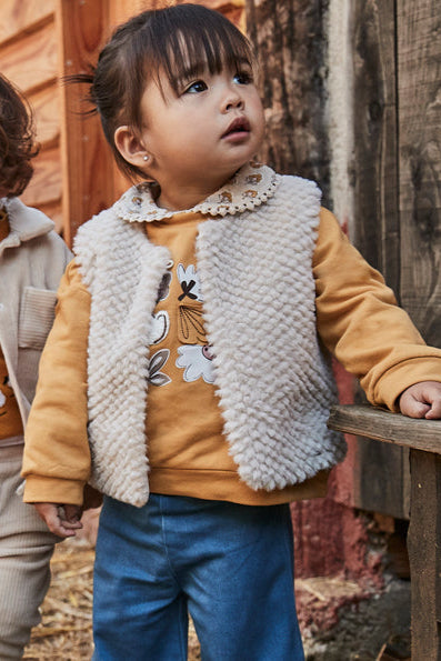 mini girls faux fur vest