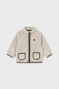 mini kids sherpa zip jacket