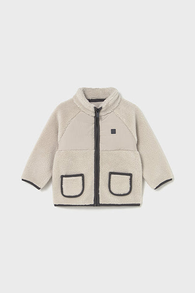 mini kids sherpa zip jacket