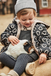 mini girls reversible heart coat