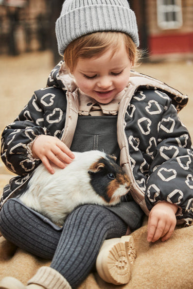 mini girls reversible heart coat