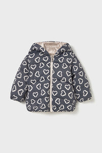 mini girls reversible heart coat