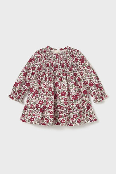 mini girl floral velvet smock dress