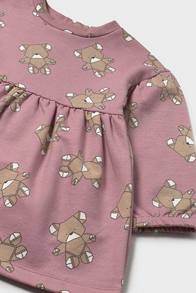 mini girls teddy bears fleece dress