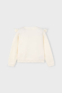 girls pointelle inset sweater