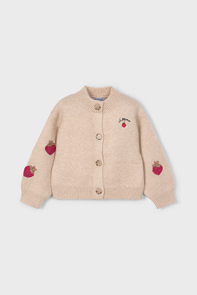 girls berry cardigan
