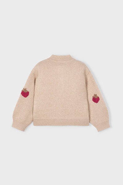 girls berry cardigan