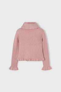 girls removable fur collar cardigan